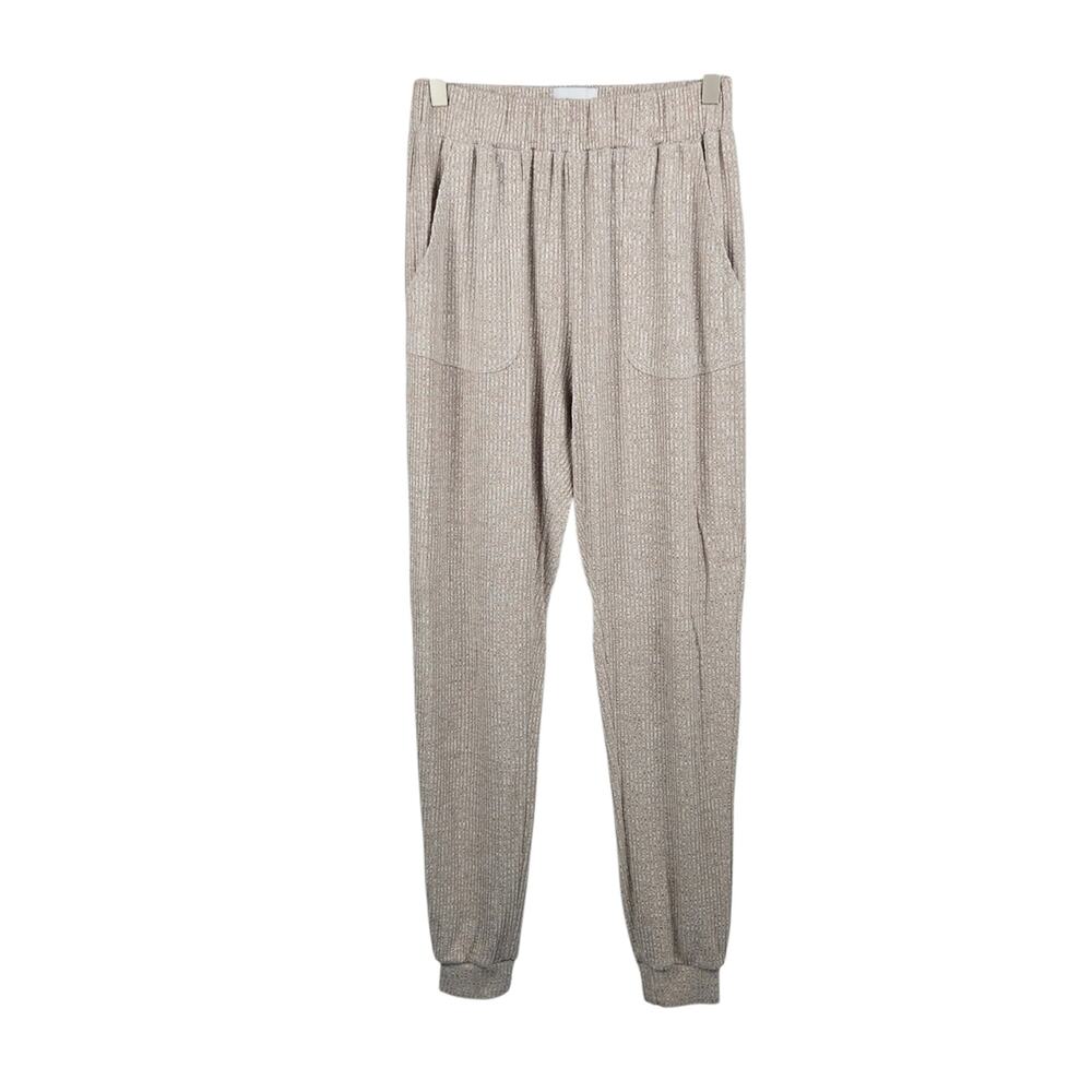 AllFenix Ribbed Jogger Pants Oatmeal Beige Size Small